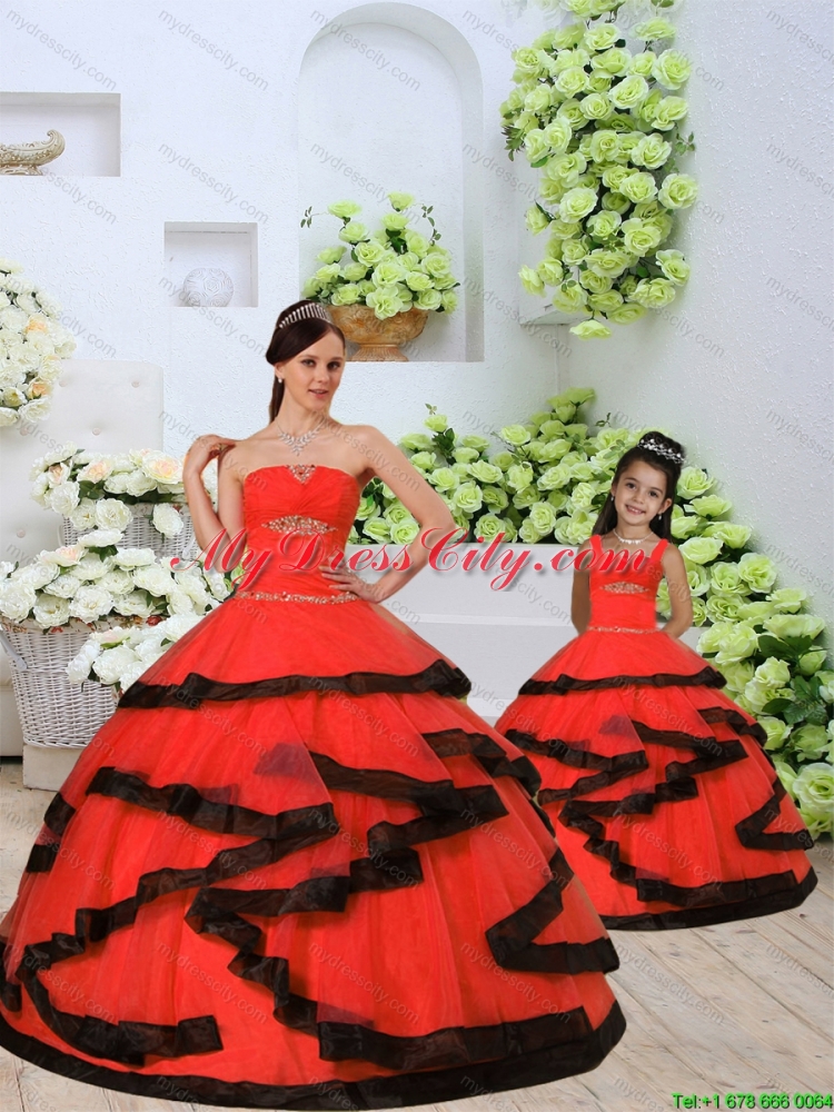 Most Popular Beading and Ruching Princesita Dress in Red