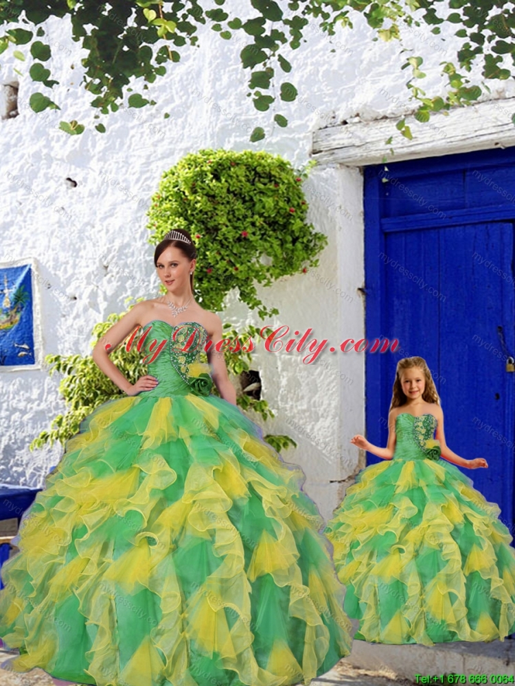 Most Popular Beading and Ruffles Princesita Dress in Multi-color