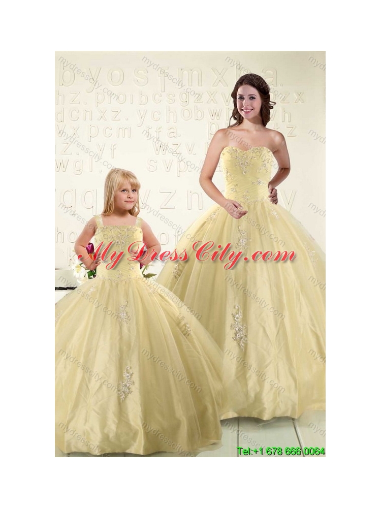 Latest Appliques Princesita Dress in Light Yellow For 2015