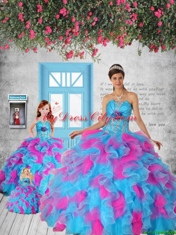 Multi-color Appliques and Ruffles Princesita Dress for 2014 Party