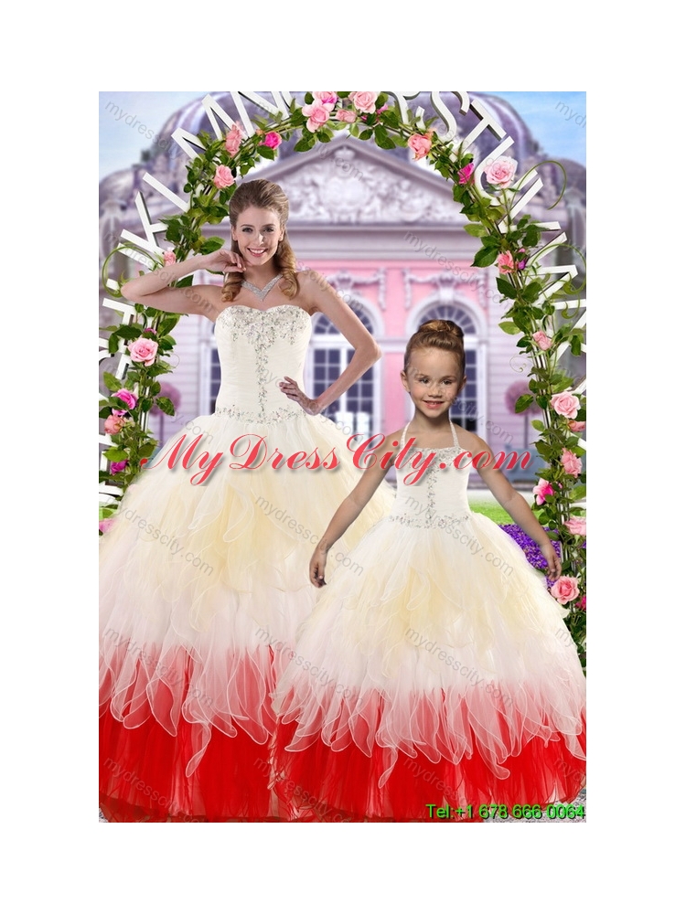 2015 Ball Gown Multi-color Princesita Dress with Beading and Ruffles