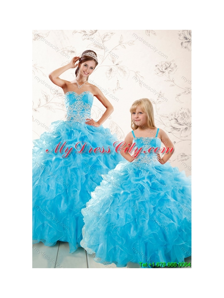 Aqua Blue Ball Gown Sweetheart Beading Princesita Dresses