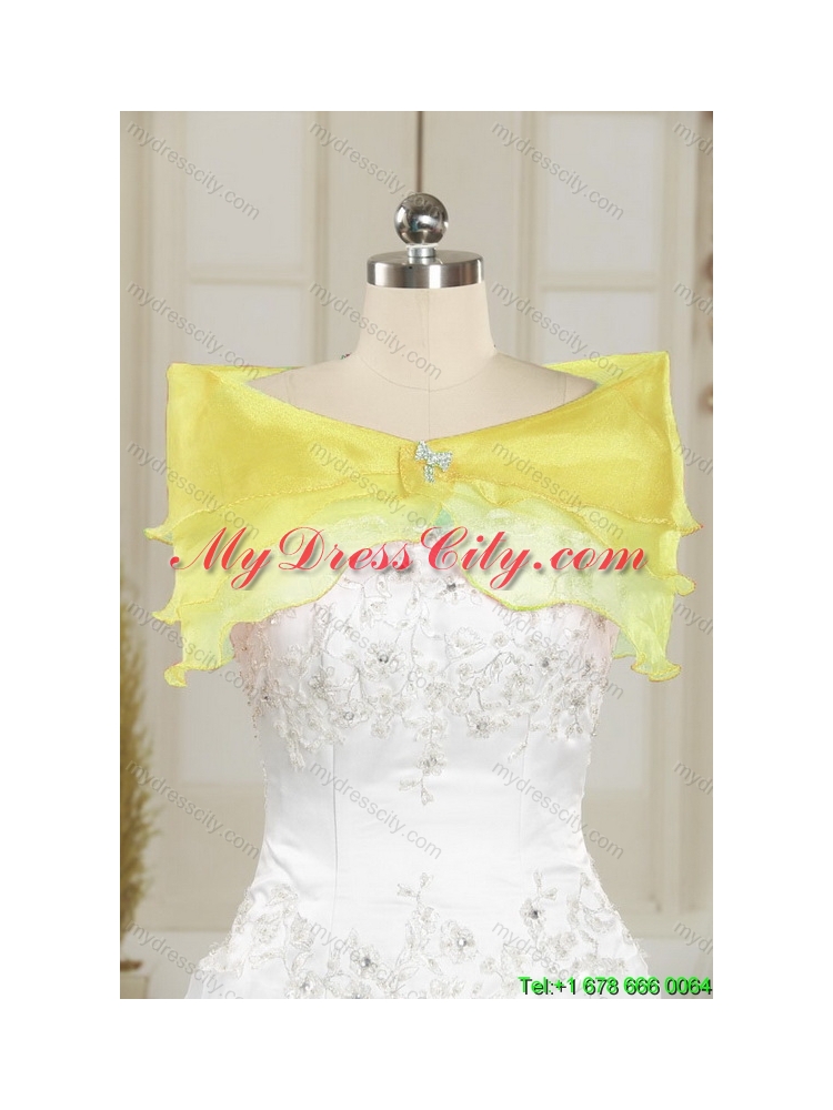 Sweetheart Beading and Ruffles 2015 Brand New Yellow Princesita Dress