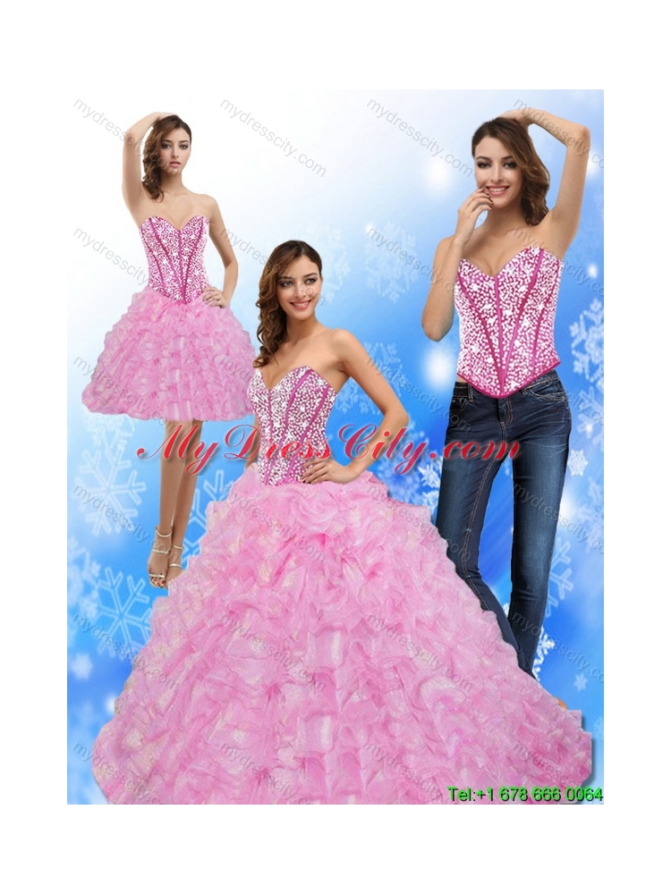 Luxurious Beading and Ruffles Sweetheart 2015 Quinceanera Dresses