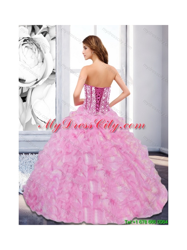 Luxurious Beading and Ruffles Sweetheart 2015 Quinceanera Dresses