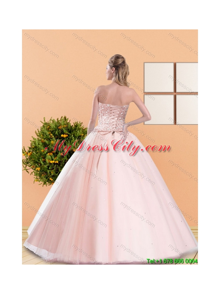 The Most Popular Beading Sweetheart Blue Quinceanera Dresses for 2015