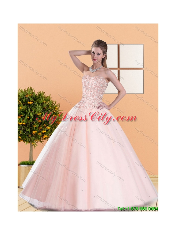 2015 Classical Ball Gown Quinceanera Dresses with Beading