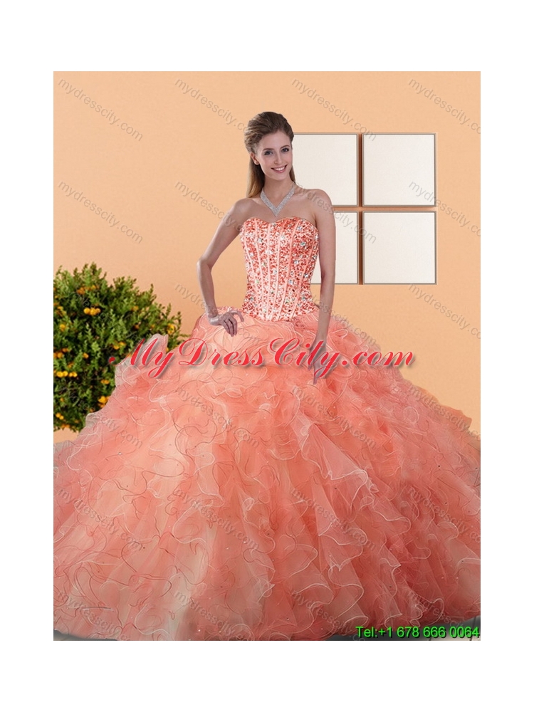 2015 Dynamic Quinceanera Dresses with Beading and Ruffles