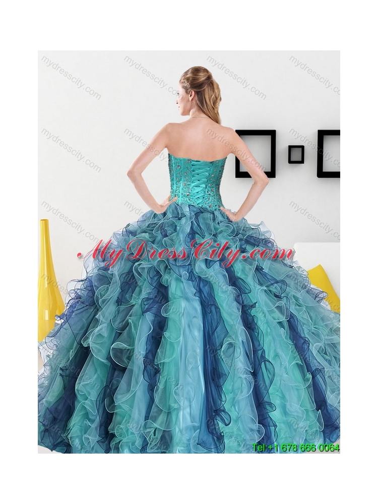 Discount Beading and Ruffles Sweetheart Sweet 16 Dress for 2015