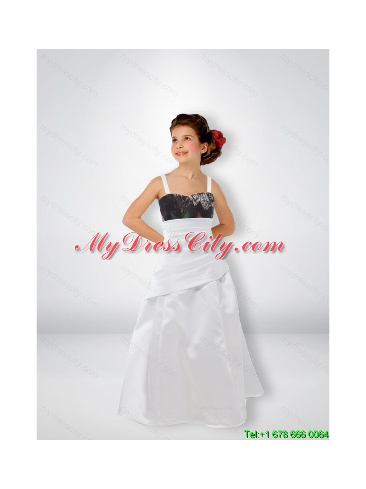 Exclusive A Line Straps Little Girl Pageant Dresses with Sweep Train