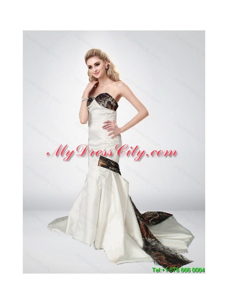 2015 Beautiful Mermaid Sweetheart Multi Color Camo Wedding Dresses