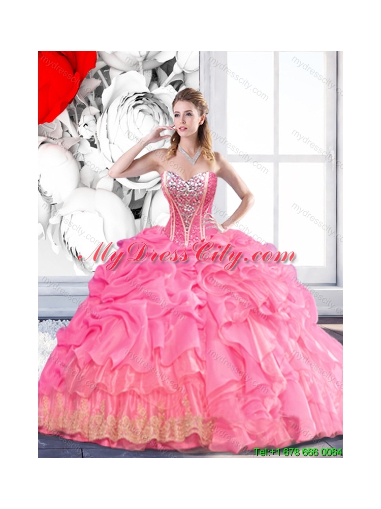 Classical Sweetheart 2015 Quinceanera Dress with Beading and Pick Ups