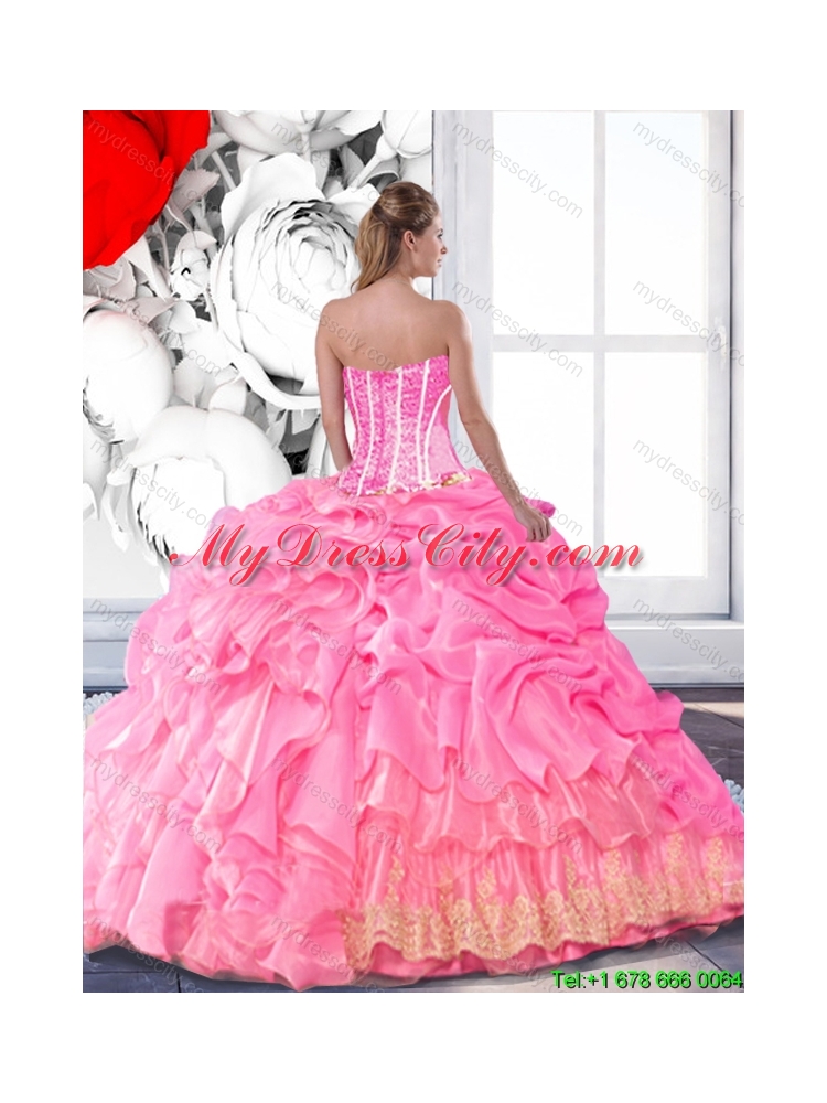 Classical Sweetheart 2015 Quinceanera Dress with Beading and Pick Ups