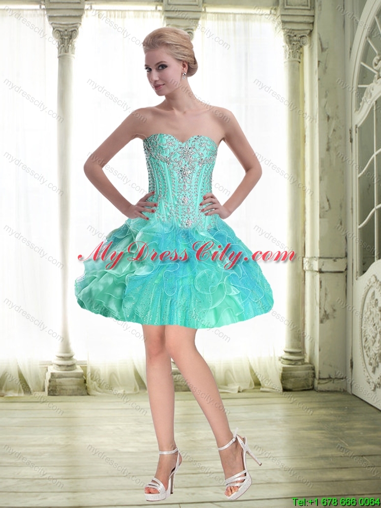 Pretty A Line 2015 Detachable Quinceanera Dresses with Beading