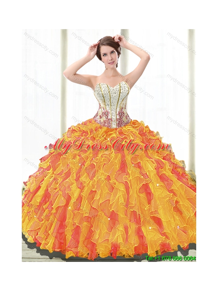 Romantic Ball Gown Sweetheart Pretty Quinceanera Dresses with Ruffles