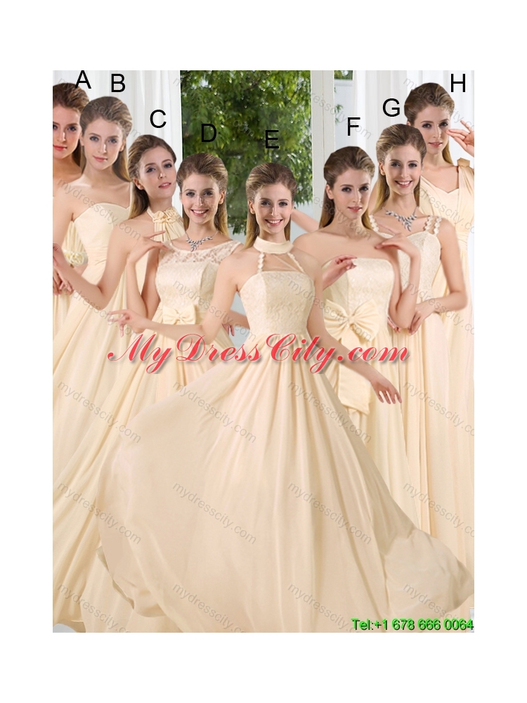 New Arrival Empire Ruching 2015 Summer Floor Length Dama Dresses