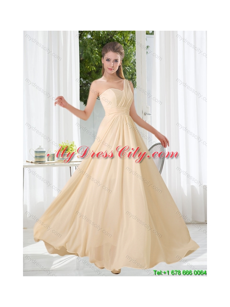 New Arrival Empire Ruching 2015 Summer Floor Length Dama Dresses