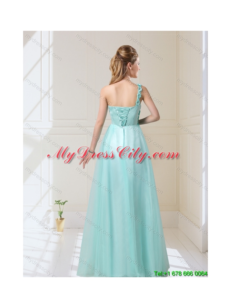 Pretty One Shoulder Floor Length Bridesmaid Dresses with Appliques