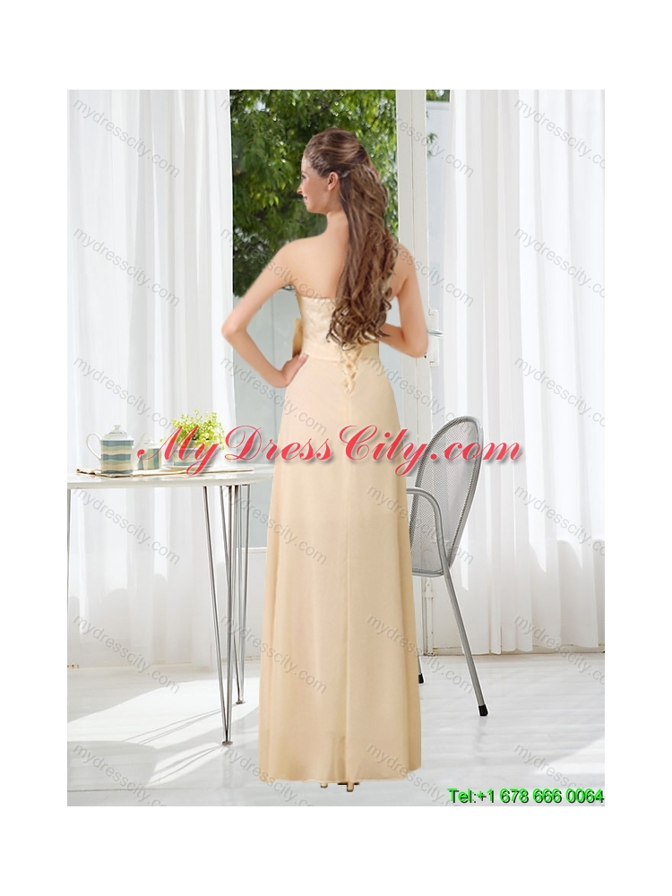 Strapless Empire Bowknot Lace Pretty Dama Dress for 2015 Summer