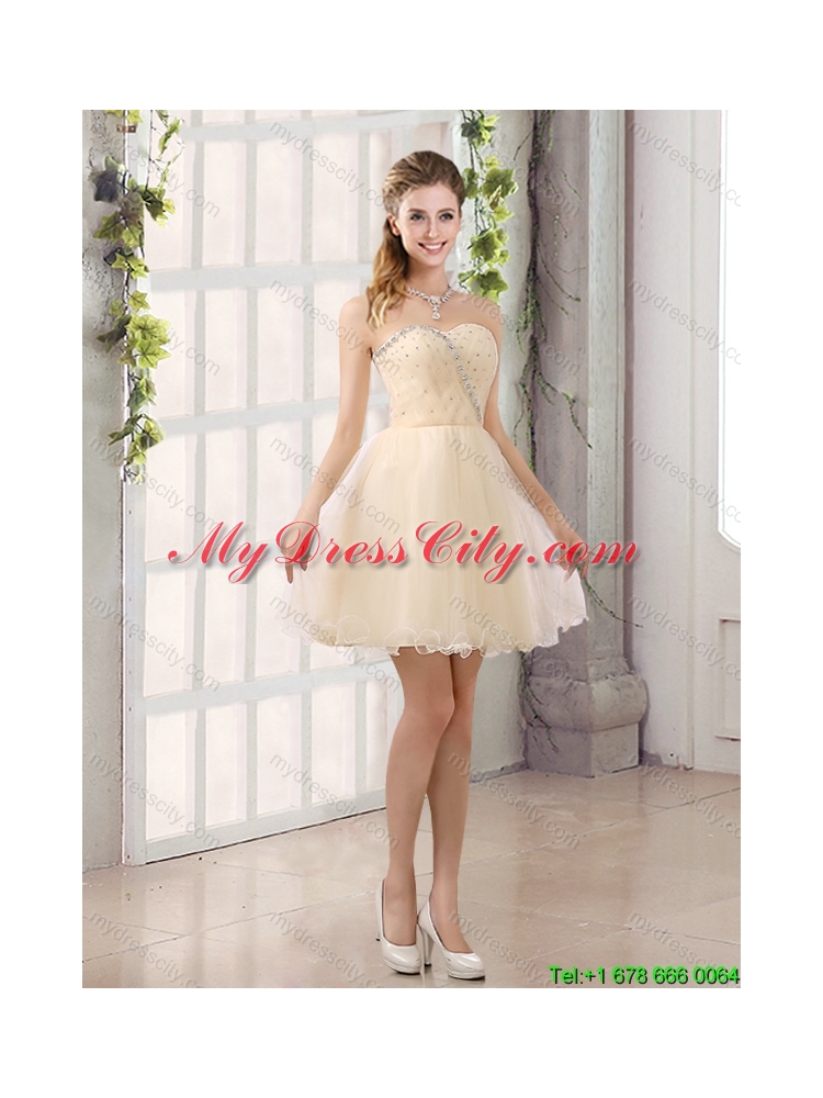 2015 Beautiful Sweetheart A Line  Dama Dress with Beading