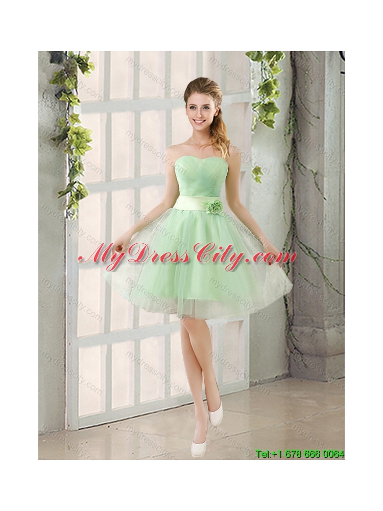 2015 Fall A Line Sweetheart Lace Up Elegant Dama Dress in Apple Green