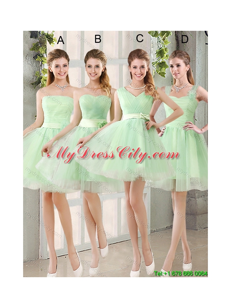 2015 Fall A Line Sweetheart Lace Up Elegant Dama Dress in Apple Green