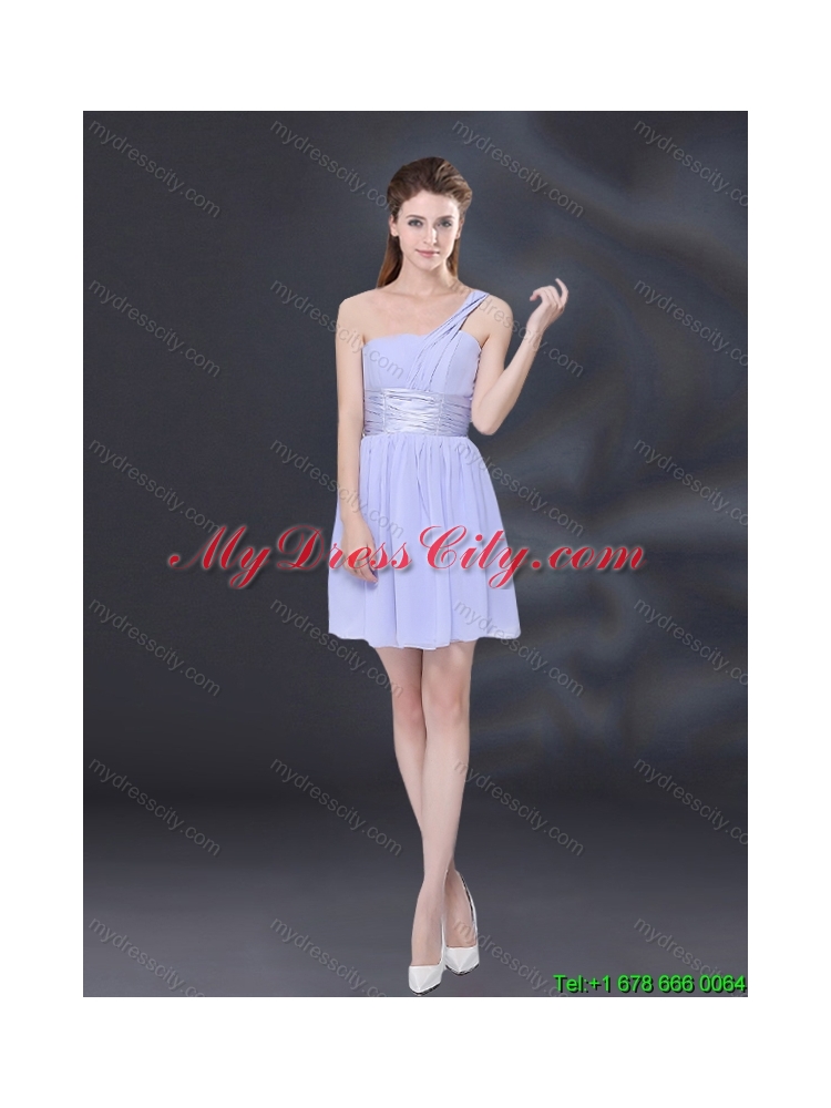 2015 Summer Elegant Chiffon Lace Up Dama Dress in Lavender