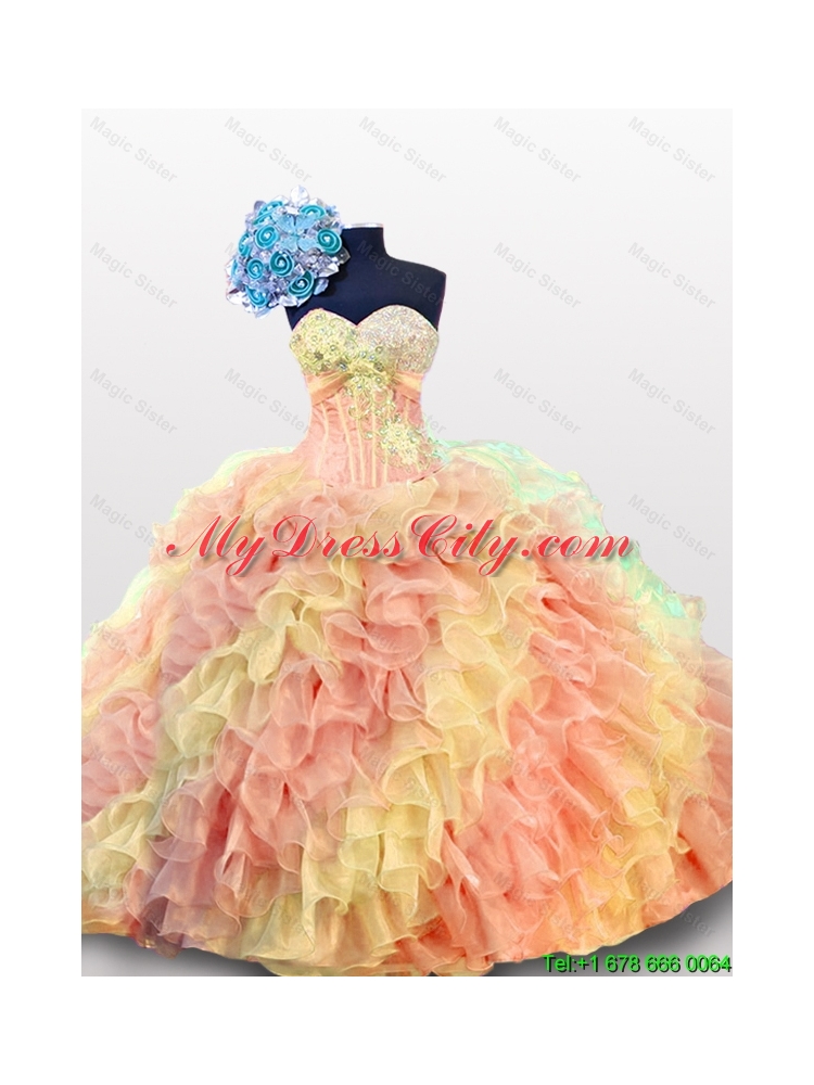 2015 Summer Sexy Sweetheart Quinceanera Dresses with Beading