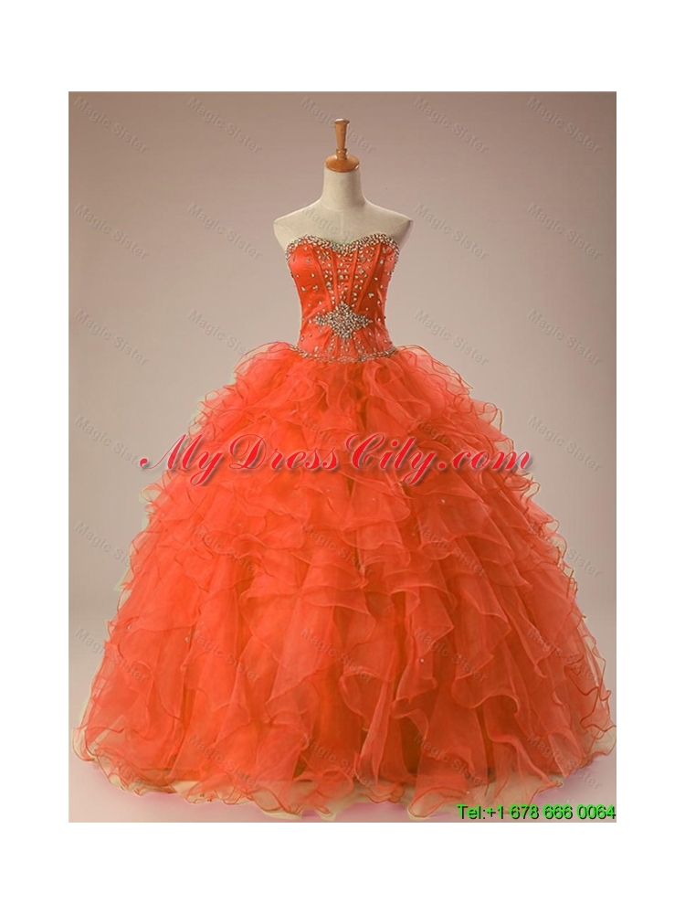 2015 Gorgeous Sweetheart Beaded Quinceanera Gowns in Organza