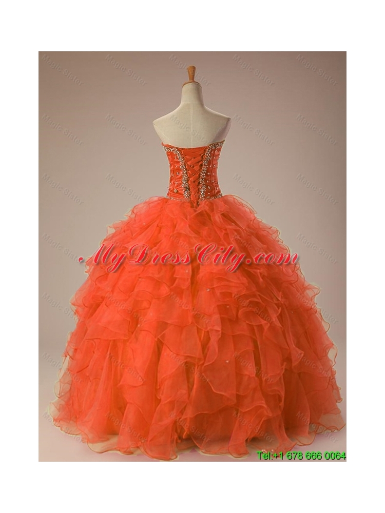 2015 Gorgeous Sweetheart Beaded Quinceanera Gowns in Organza