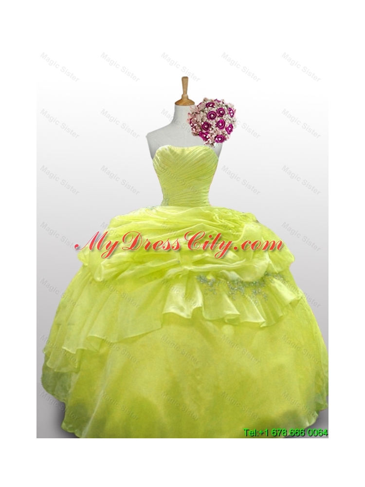 2015 Popular Paillette and Beaded Quinceanera Dresses in Organza