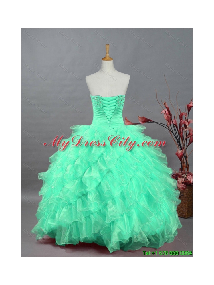 Perfect Sweetheart Quinceanera Dresses with Beading and Ruffles for 2015