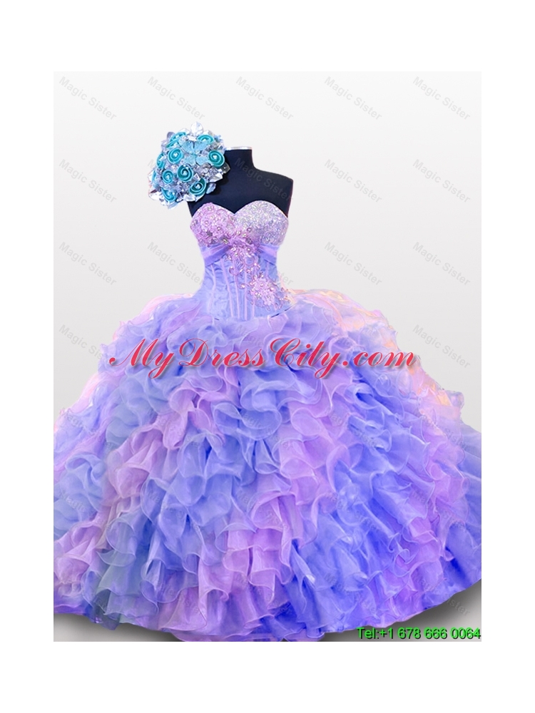 Beaded and Sequins Sweetheart Quinceanera Dresses for 2015