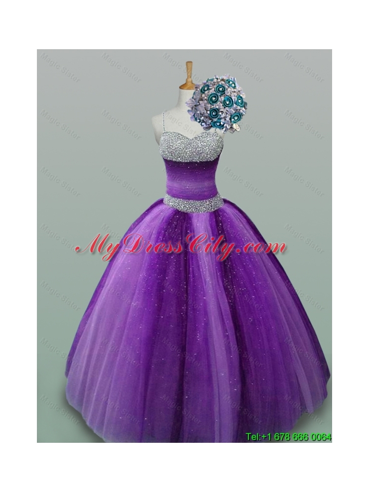 Popular Beaded Quinceanera Dresses in Spaghetti Straps for 2015