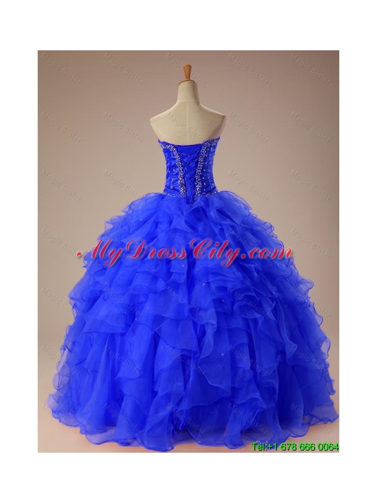 Artistic Beaded and Ruffles Quinceanera Dresses in Organza