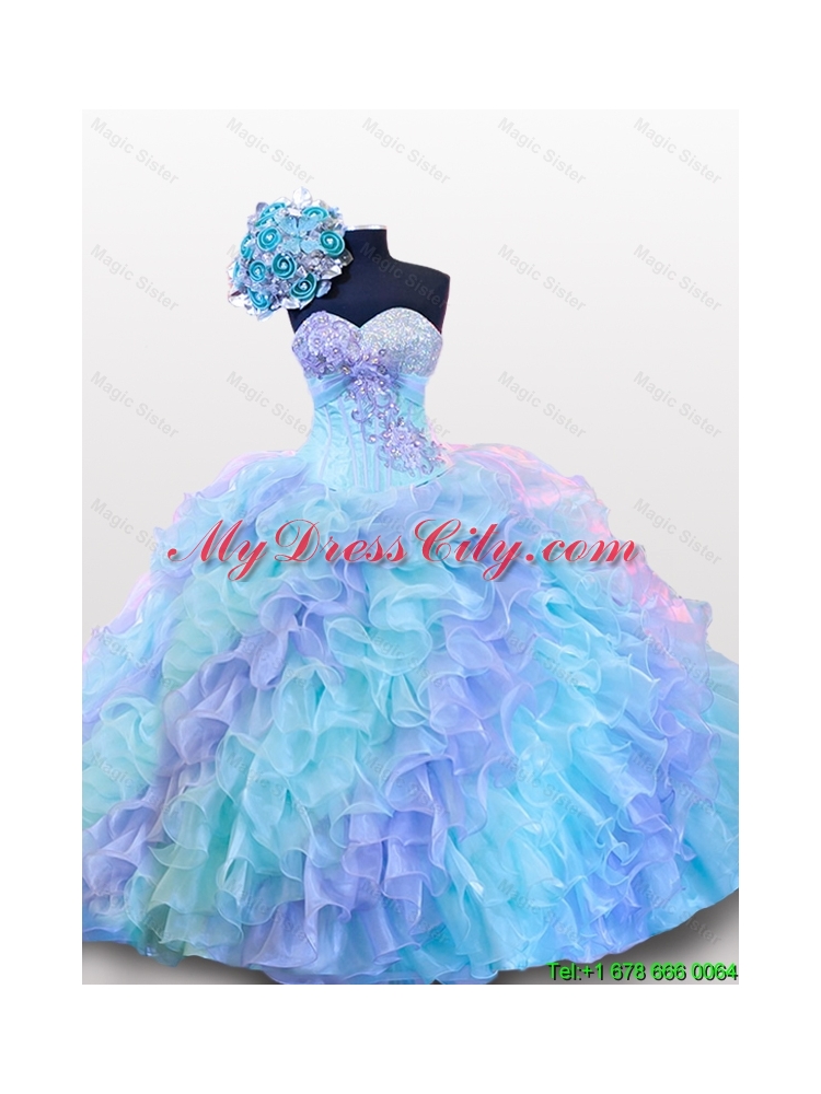 Beading and Sequins Sweetheart Quinceanera Dresses for 2015