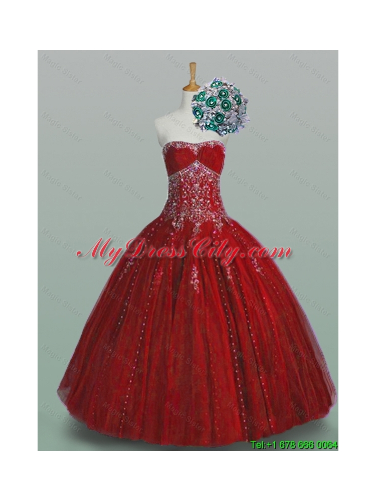 Classical Strapless Sweet 16 Dresses with Beading and Appliques