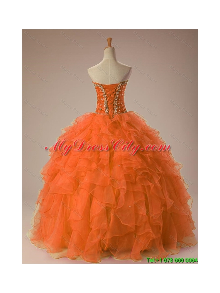 Inexpensive Sweetheart Beaded Quinceanera Dresses in Organza