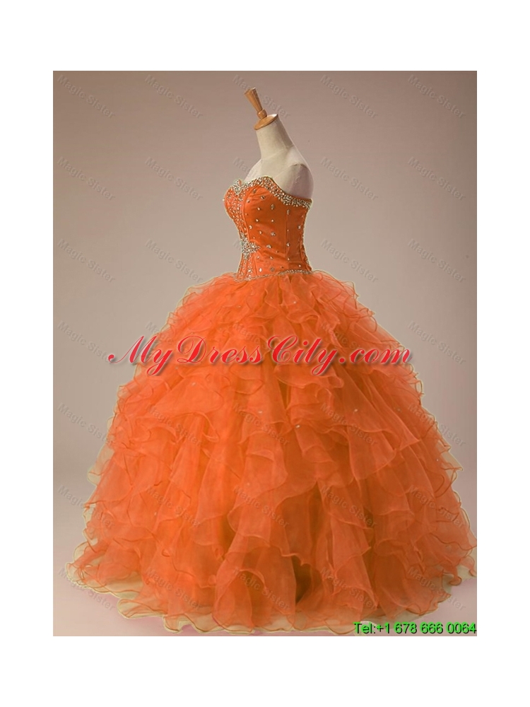 Inexpensive Sweetheart Beaded Quinceanera Dresses in Organza