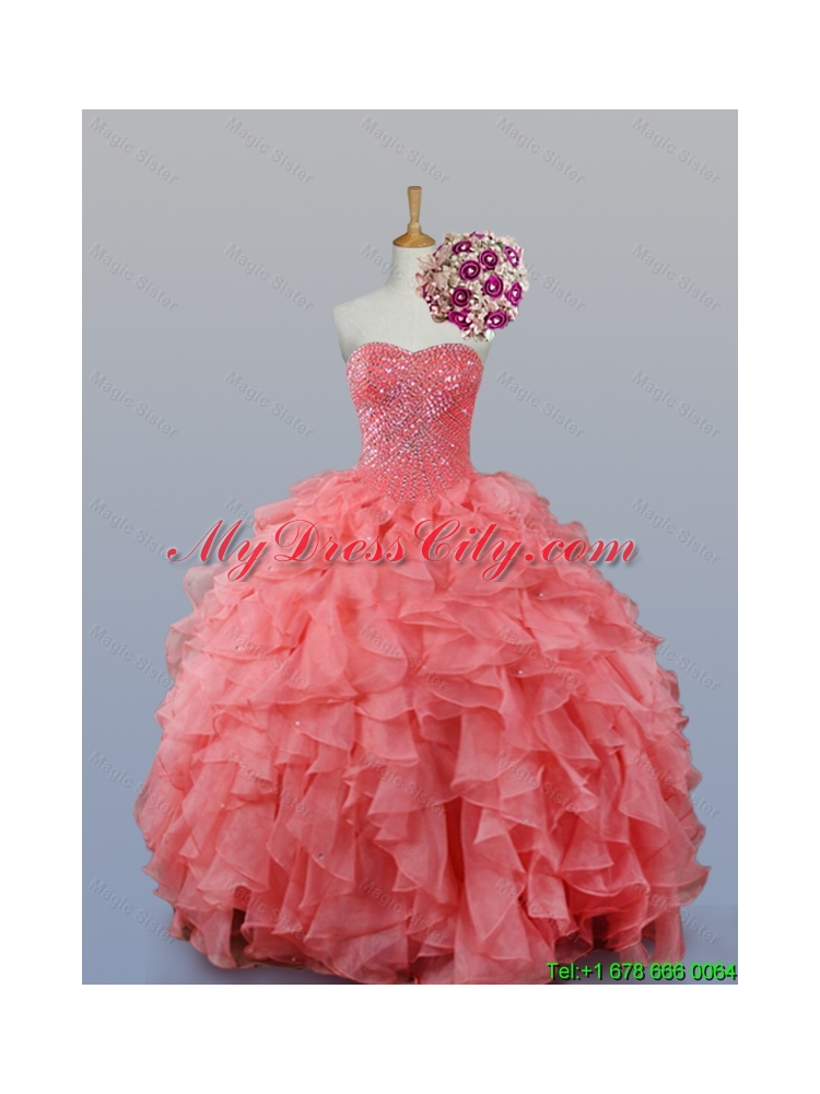 Perfect Sweetheart Quinceanera Dresses with Beading and Ruffles for 2015