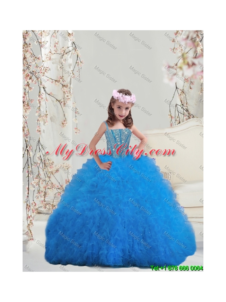 2016 Fall New Style Sweetheart Beaded and Ruffles Detachable Sweet 16 Dresses