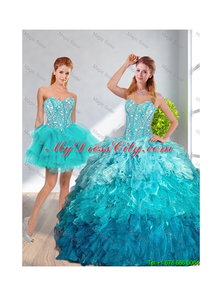 2016 Summer Cheap Sweetheart Detachable Quinceanera Dresses in Multi Color