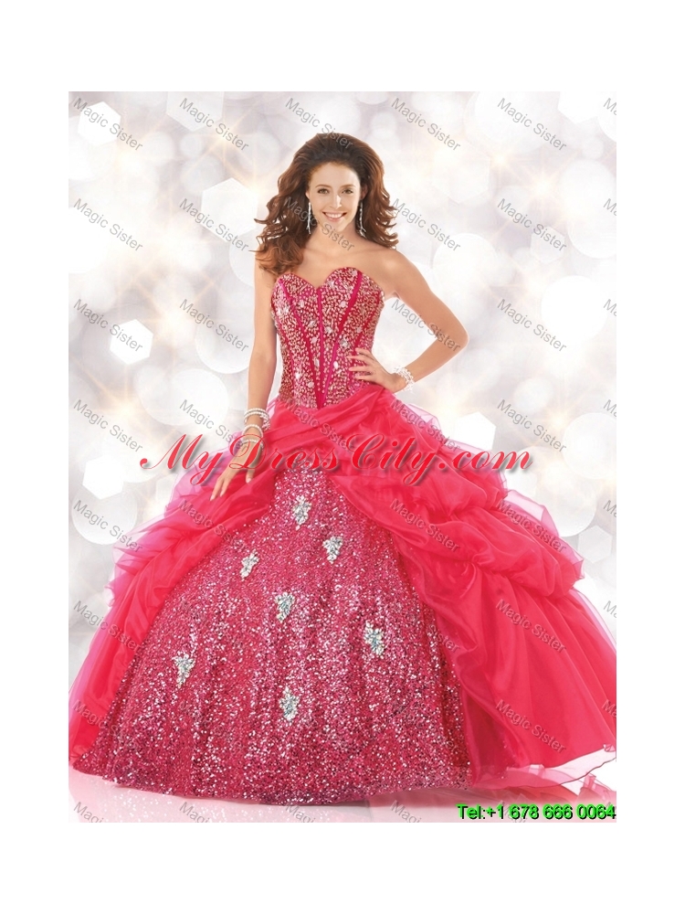 Luxurious 2016 Fall Sweetheart Sweet 16 Dresses with Sequins and Beading