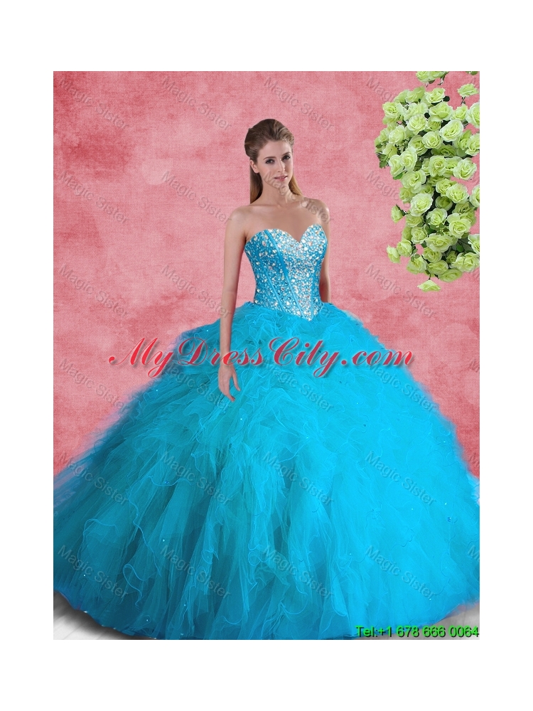 2016 Beautiful Ball Gown Sweetheart Beaded Sweet 16 Dresses