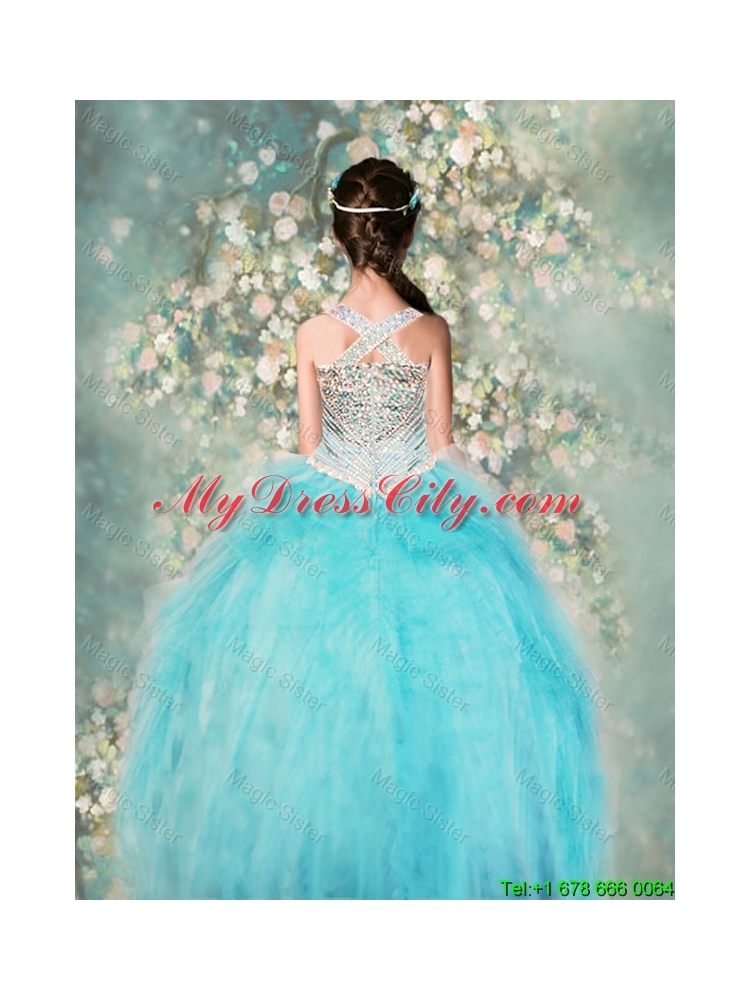 Perfect Straps Ball Gown Mini Quinceanera Dresses with Beading