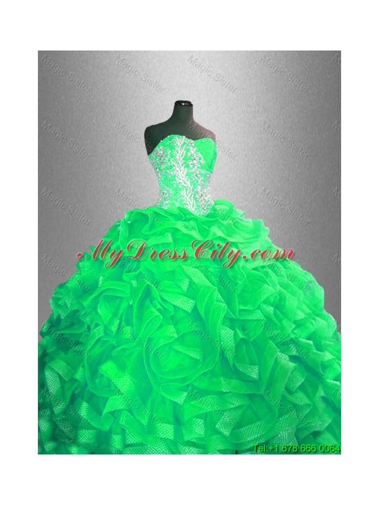 Classical Ball Gown Sweet 16 Dresses with Beading and Ruffles