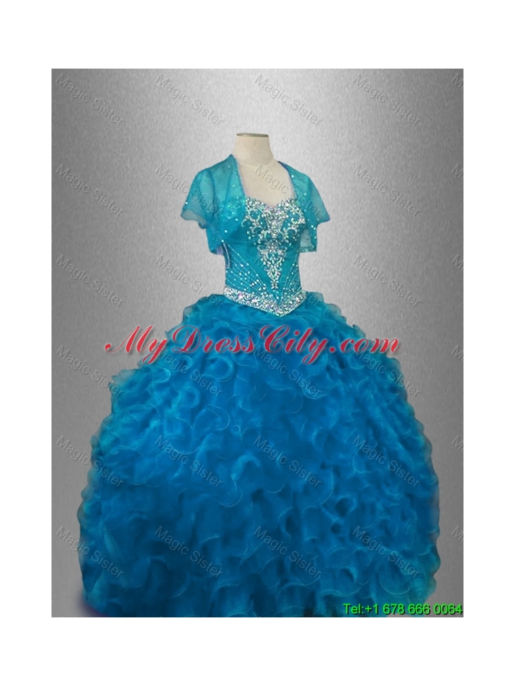 Classical Organza Sweet 16 Dresses with Beading and Ruffles