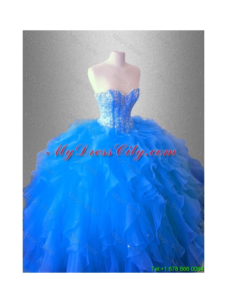 Ruffles and Beaed Classical Quinceanera Dresses with Sweetheart