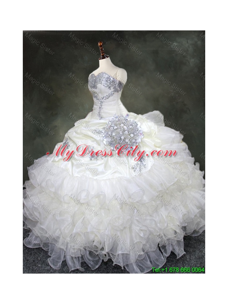 Discount Ruffled Layers Quinceanera Gowns with Beading and Sequins