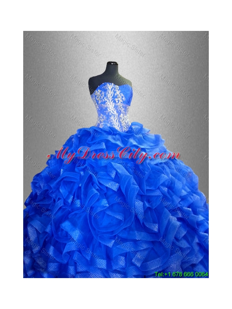 Beaded Sweetheart Luxurious Quinceanera Gowns with Ruffles